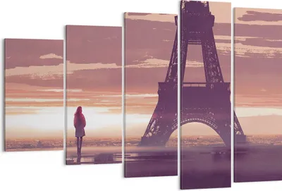 Produktbild von Bild auf Leinwand - Leinwandbild - Paris Stadt Nacht - 150x100cm - Wand Bild - Wanddeko - Leinwanddruck - Bilder - Kunstdruck - Wanddekoration - Leinwand bilder - Wandkunst - EG150x100-4104