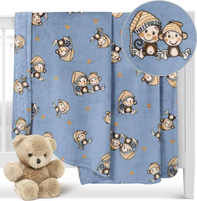 Immagine prodotto di Coperta per neonati ELLA - 100x150 cm - Blu,Marrone