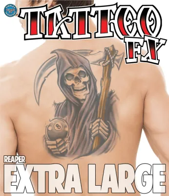 Produktbild von Sensenmann Klebe-Tattoo XL - Fasching Halloween Karneval