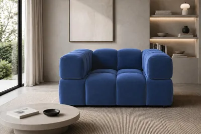 Productafbeelding van Kaiser Möbel fauteuil, fluweelstof Bluvel, inktblauw, model Averro