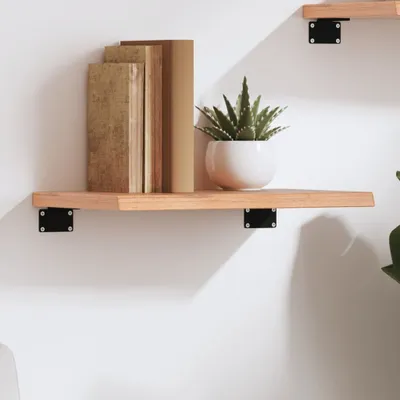 Produktbild von Möbel Wandregal Hellbraun 40x30x2 cm Massivholz Eiche Behandelt - Wandregale 363626