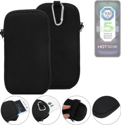 Produktbild von K-S-Trade Neopren-Hülle Handyhülle kompatibel mit Infinix Hot 50 5G Schutzhülle Neoprenhülle Sleeve Schutz-Hülle Gürtel Tasche Case Holster
