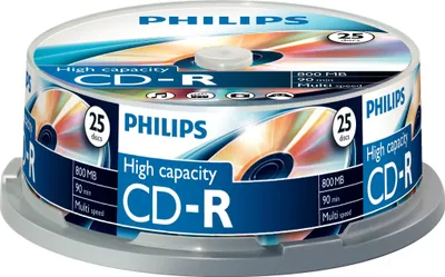 Produktbild von Philips CD-Rohlinge, 90Min, 800MB, Speed 40x, Spindel (25 Disc)