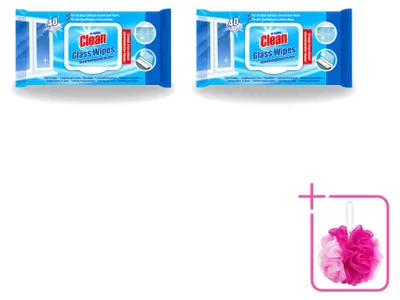 Immagine prodotto di 2 confezioni di salviette per la pulizia del vetro "At Home" – 40 pezzi per confezione – confezione risparmio – 2 pezzi