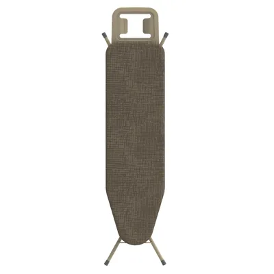 Produktbild von Leichtes Bügelbrett Next Perlbeige, Bügelfläche 32x108 cm, höhenverstellbar 74-90 cm, mit Bügeleisenhalter und arretierbarem Ständer