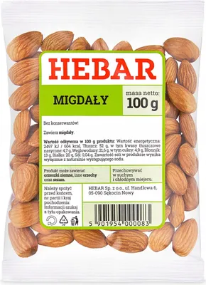 Obrázek produktu pro Mandle 100 G - Brainfood - Celá jádra - Bez přísad - Na pečení a vaření