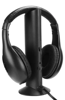 Produktbild von 5-in-1-FM-Funk-Headset Kopfhörer für TV-Computerspiele Integriertes Mikrofon mit Ladestation Empfänger für Babys