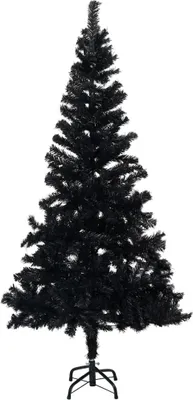 Image de vidaXL Sapin de Noël artificiel éclairage & boules noir 180 cm