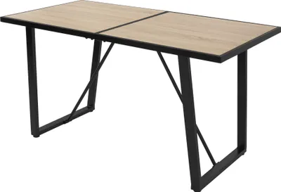 Obrázek produktu pro ML-Design jídelní stůl pro 6 osob, dubový vzhled, industriální stůl do obývacího pokoje s kovovým rámem, stůl s výškově nastavitelnými šroubovými nohami