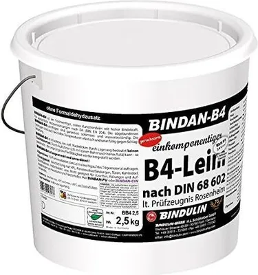 Produktbild von Holzleim wasserfest, BINDAN-B4 (1-Komponenten-B4-Leim) 2,5 kg Eimer incl. Pinsel von E-Com24 (Bindan B4 2,5 kg)