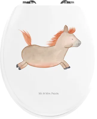 Produktbild von Mr. & Mrs. Panda Klobrille Pferd Springen - Weiß - Geschenk, Klodeckel, Pony, Toilettendeckel, WC Sitz, Pferdestall, Stall, Pferde, klo deckel, Bauernhof, Reiten, Brille