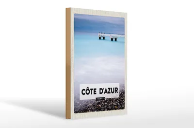 Produktbild von Holzschild Reise 20x30cm cote d'azur France Meer Urlaub
