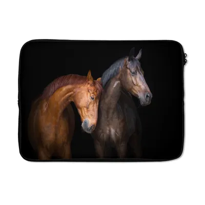 Produktbild von MuchoWow® Laptop Hülle 13 Zoll Pferde - Tiere - Porträt - Braun Laptoptasche - Laptophülle - Sleeve - Rundumschutz