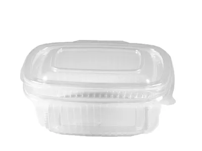 Zdjęcie produktu dla Owalny, przezroczysty kubek na delikatesy z pokrywką, 375 ml (PP) [50 szt.]