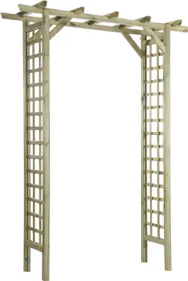 Produktbild von Pergola mit Rankelementen Rosenbogen Gartenpavillon 100% Natürliches Holz 128X210X40cm