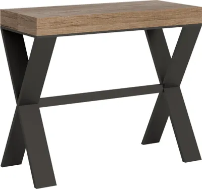 Image de ITAMOBY - Console extensible 90x40/300 cm Xenia chêne nature pieds anthracite
