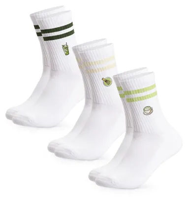 Produktbild von Occulto Damen & Herren Motiv Tennissocken mit Streifen 3er Pack (Modell: Summer)