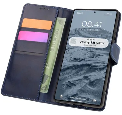 Produktbild von Bizon Case Pocket Samsung Galaxy S25 Ultra marineblau