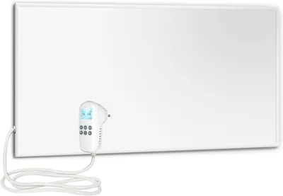 Obrázok produktu pre Infračervené panelové vykurovanie – vykurovací panel – na vykurovanie miestností – s termostatom – 1220 x 620 mm – biela farba