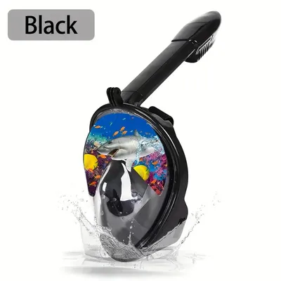Produktbild von Schnorchelmaske Vollmaske mit Halterung für Kamera zum Schnorcheln 180° Sichtfeld Anti Fog Größe M