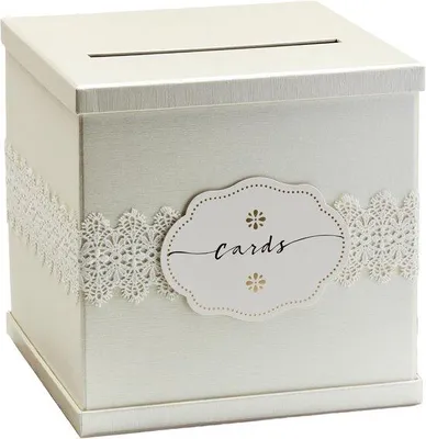 Produktbild von Famanu Geschenkkartenbox mit Spitze - Großformat 25,5 x 25,5 cm