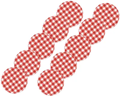 Produktbild von Ersatzdeckel T 82 - rot weiß - Twist Off Deckel rot-weiß für Marmeladengläser/Sturzgläser - 10 Stück