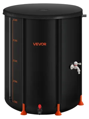 Immagine prodotto di VEVOR Barile pieghevole per la pioggia, barile portatile per la raccolta dell'acqua piovana da 53 galloni/201 L, sistema di raccolta dell'acqua piovana in PVC con rubinetti e set di tracimazione, barile per la raccolta dell'acqua da giardino
