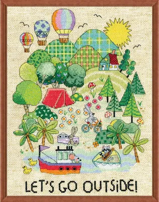 Produktbild von Design Works Kreuzstich Stickpackung "Lass uns rausgehen", Zählmuster, 23x30cm