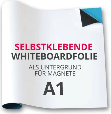 Produktbild von Magstick Ferrofolie Whiteboard-Folie selbstklebend I DIN A1 I flexibel beschreibbar abwischbar I Haftgrund für Magnete I in weiß I mag085
