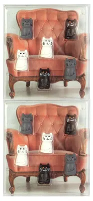 Produktbild von Omgoods – Set mit 12 Katzenmagneten – Dekorativ, farbenfrohe Kühlschrankmagnete
