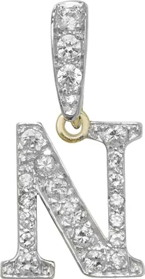 Produktbild von Atemberaubender 9 Karat (375) Gold Buchstaben / Initiale Damen - Anhänger mit Zirkonia; TRS35337LTN