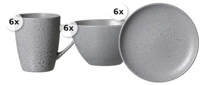 Produktbild von Frühstücksset 18 tlg. Kitwe grau