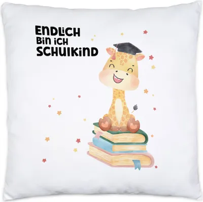 Produktbild von Endlich bin ich Schulkind Kissen Inkl. Füllung Sohn Tochter Schuleinführung