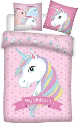 Produktbild von Kinder Bettwäsche Einhorn Bettwäsche Set 2-tlg. 135-140 x 200 cm für Mädchen