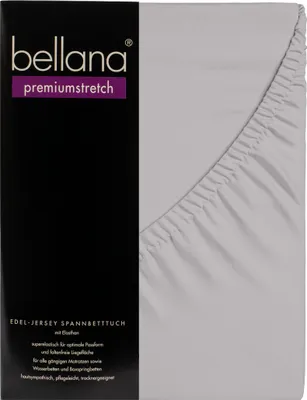 Produktbild von Bellana premiumstretch - Edel-Elastic-Jersey Spannbetttuch  90-120 x 200-220 cm silber 165g/m², 95% gekämmte Mako Baumwolle, 5% Elasthan