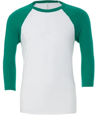 Produktbild von Canvas Herren Baseball T-Shirt, 3/4-Ärmel LT792 (S) (Weiß/Kellygrün)