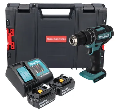 Immagine prodotto di Makita DHP 482 SFJ-R trapano a percussione a batteria 18 V 62 Nm + 2x batteria ricaricabile 3,0 Ah + caricabatterie + RHINO