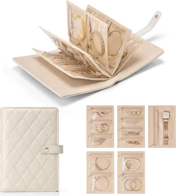 Produktbild von Famanu Schmuckaufbewahrung - Tragbare Schmuckbox mit 5 Fächern für Damen