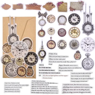 Imagen del producto de Conjunto de pegatinas washi, 60 unidades, con motivos de poemas vintage, para agendas y diarios