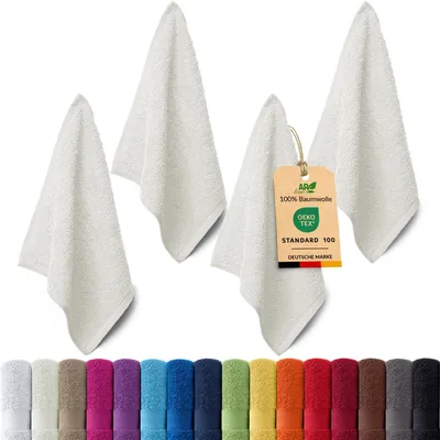 Produktbild von 4er-Set ARIZONA Handtuch-Serie von AR Line – 100% Baumwolle, 500 g/m², 4er-Set Seiftücher 30x30 cm, Natur