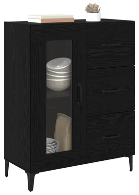 Zdjęcie produktu dla vidaXL Kredens z szufladami o wyglądzie czarnego dębu 69,5 x 34 x 90 cm