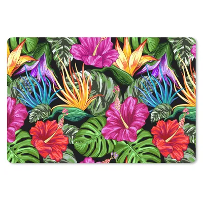 Produktbild von MuchoWow® Schreibtischunterlage Tropisch - Muster - Monstera 60x40 cm - XXL Mauspad - Großes Mauspad