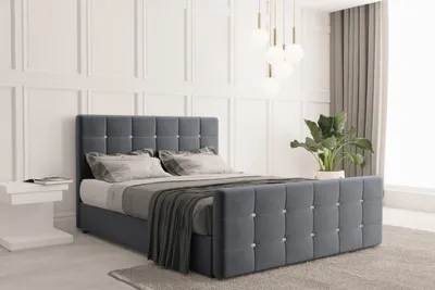 Produktbild von Kaiser Möbel Boxspringbett mit bettkasten und matratze 200 cm x 200 cm, Schlafzimmerbett ROMA Graphit + topper H3