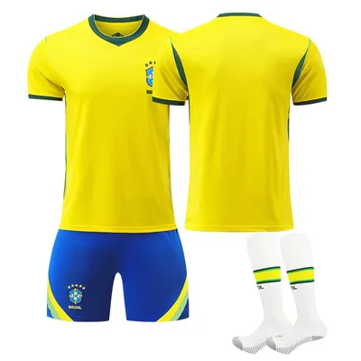 Immagine prodotto di No name no number Maglia da calcio del Brasile per i Mondiali 2026, disponibile in casa, per bambini e adulti. TAGLIA:XXL