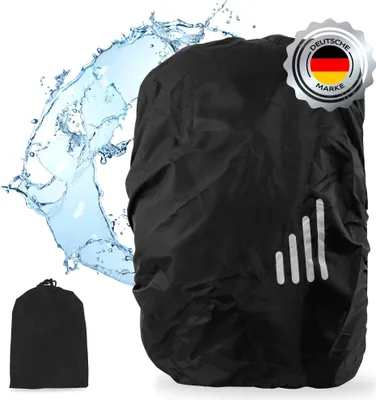 Produktbild von ECENCE Regenschutz Rucksack Schwarz Regenbezug Rucksack 15-35L Regenhülle Schutzhülle für Schulr