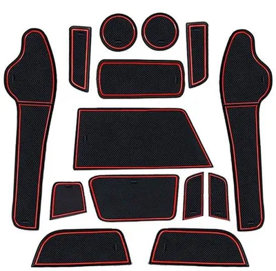 Immagine prodotto di Tappetini in gomma antiscivolo per console centrale dell'auto, set da 14 pezzi, nero