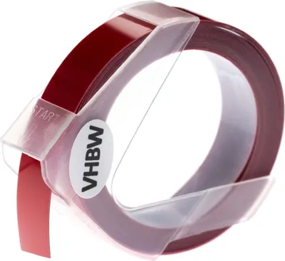 Produktbild von vhbw 3D Prägeband-Schriftband-Kassette Ersatz für Dymo 0898152 für Etiketten-Drucker 3m x 12mm Weiß auf Rot