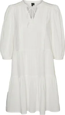 Image de Robe courte en crêpe avec cordon Robe midi à manches 3/4 | S