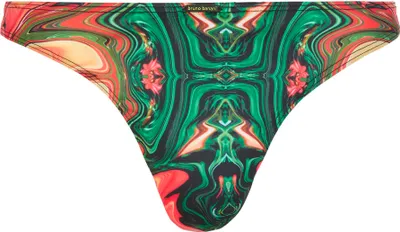 Produktbild von Bruno Banani Herren String Unterwäsche 4 / S Orange Grün Print 88% Polyester 12% Elasthan Liquify