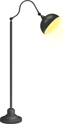 Image de HOMCOM Lampadaire sur pied salon rotatif à 180°, lampadaire à arc avec abat-jour réglable, interrupteur, lampe sur pied E27, lampe de lecture en métal, pour salon, chambre, bureau, noir